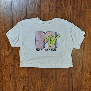 Juniors' MTV Club Cropped Tee - Size XL